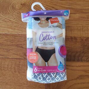 2 for $30 | Size 9/2XL  Hanes Ultimate Breathable Cotton Hi Cut Underwear | NWT